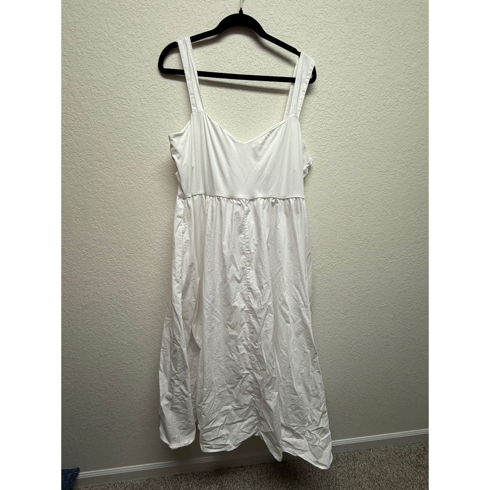 J.Crew White Cotton Blend Babydoll Dress Sleeveless Summer Casual 3X‎